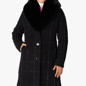 Kate Spade Lurex Plaid Wool Coat - NWT